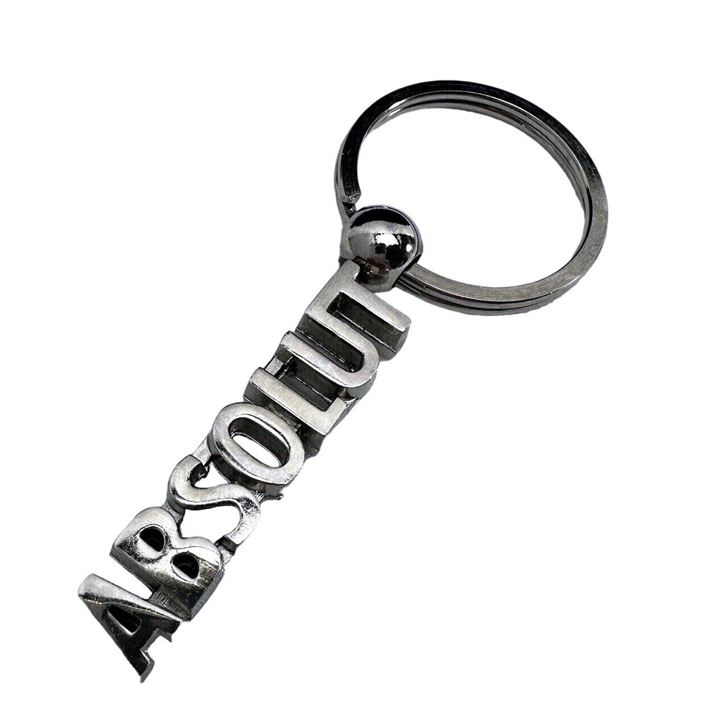 Absolut Vodka Metal Keychain Keyring Silver‎ Tone